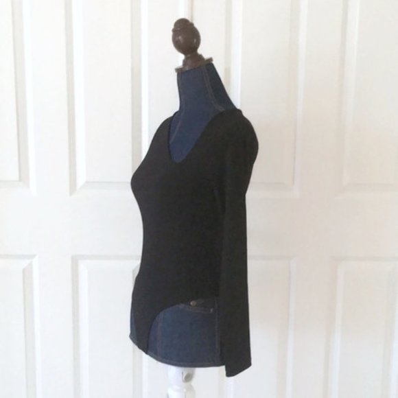 asos one shoulder one arm black ribbed bodysuit - Picture 6 of 16